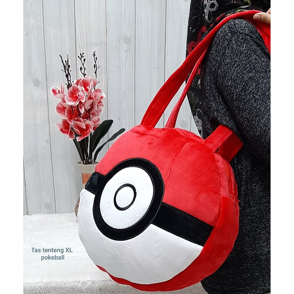 Toysopedia Tas Tenteng Pokeball XL/Tas Go Pokemon/Tas Karakter/tote bag/Tas Wanita/Tas Dewasa