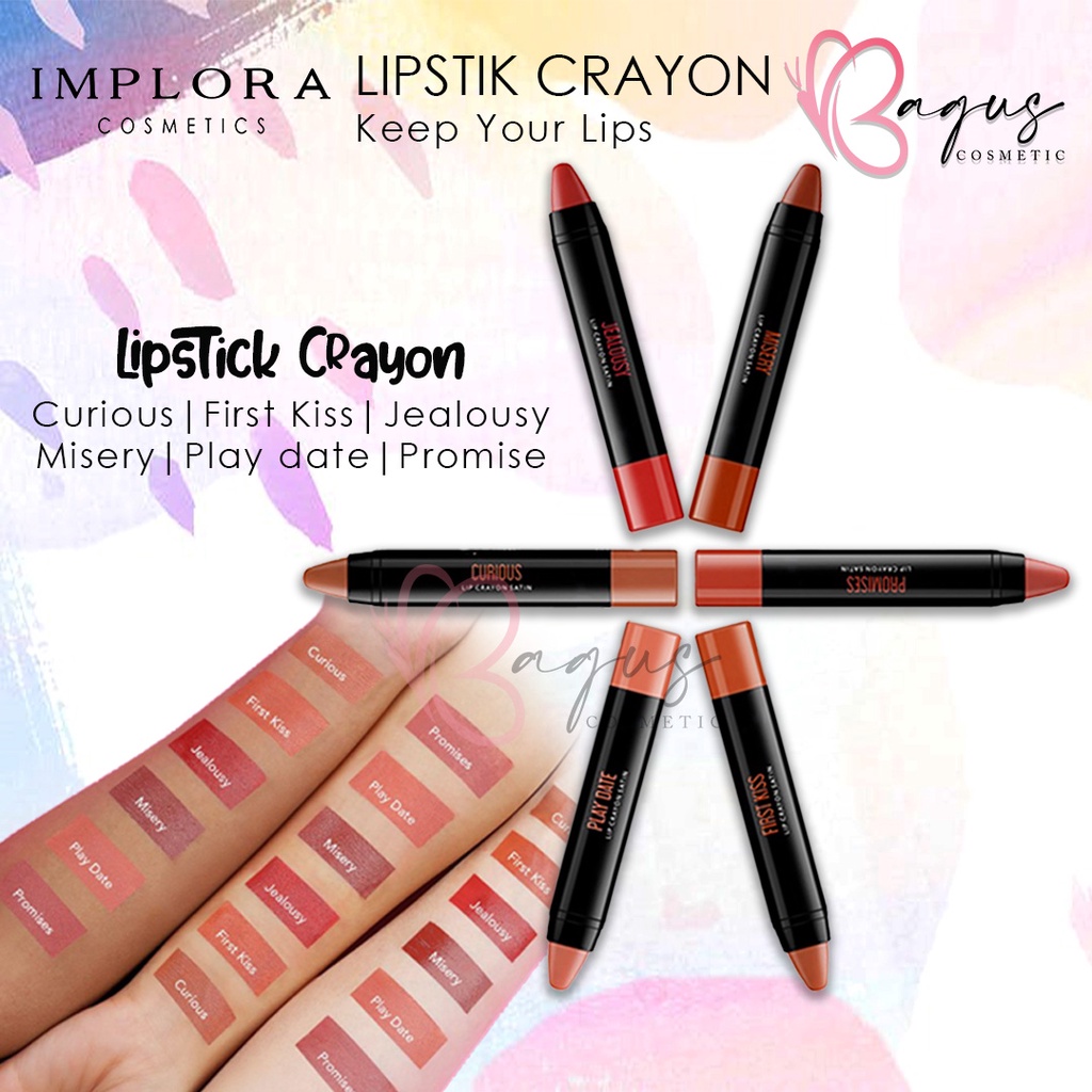 ⭐BAGUS⭐ IMPLORA Lip Crayon Satin | Lipstick Pigmented