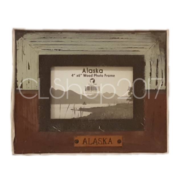 WOODEN FRAME FOTO KAYU dari ALASKA, USA 26 x 21 x 1 cm