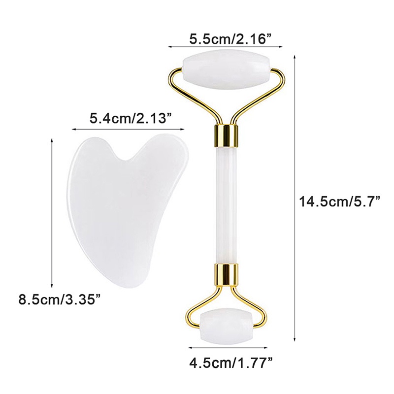Alat Pijat Roller Batu Giok Gua sha Anti Aging Untuk Melangsingkan Wajah Wanita