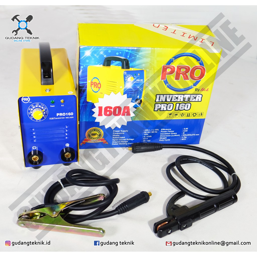 MESIN LAS 160A H&amp;L PRO INVERTER HNL PRO MMA 160 A