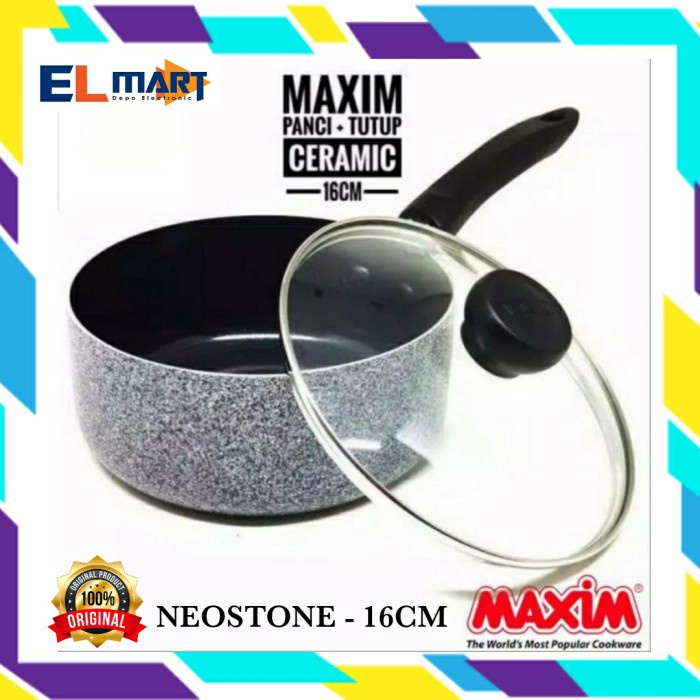 Maxim Neostone 16cm Panci Sauce Pan Ceramic Anti Lengket Panci Susu