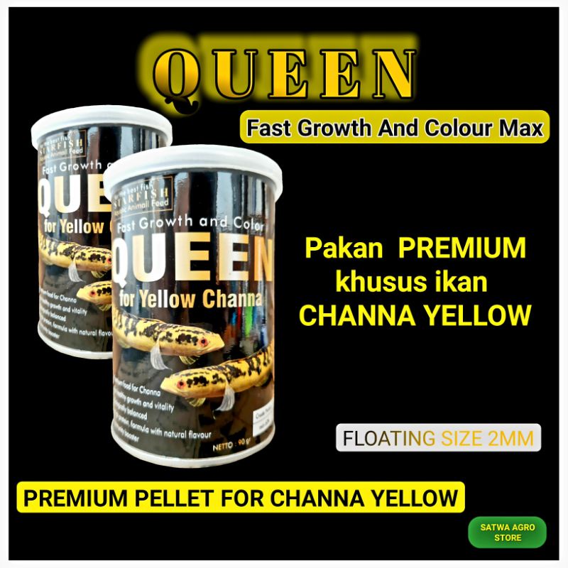 PELET IKAN YELLOW CHANNA PREMIUM, QUEEN FOR YELLOW CHANNA,