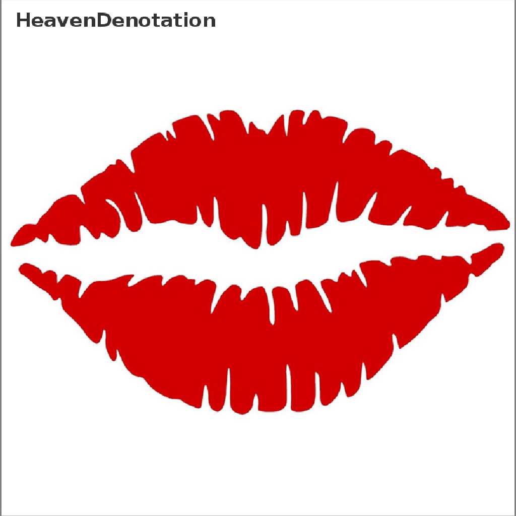 (Heavendenotation) 1pc Stiker Mobil Motif Bibir Sexy Bahan Pvc Warna Merah Untuk Dekorasi Bumper