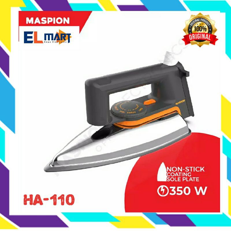 Maspion Setrika  Listrik HA-110 Dry Iron HA110 Murah Original