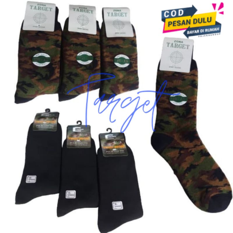 kaos kaki tebal PDL Polri-TNI kaos kaki tery kaos kaki loreng dan hitam polos