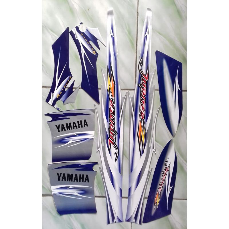 striping lis stiker standar ori jupiter Z biru silver 2007 stiker ori Jupiter Z biru silver 2007 str