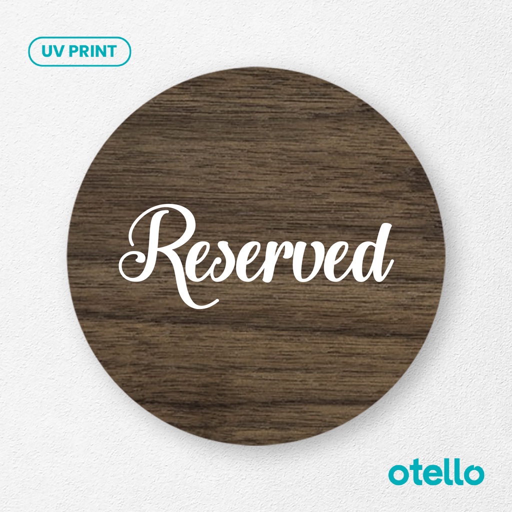 Signage Reserved Sign Board Kayu Wooden Papan Label Tempel Tanda Dekorasi Dinding