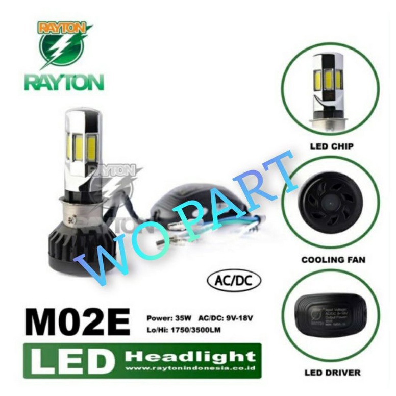 Lampu led depan utama motor RTD lampu led 6 sisi H4 lampu led RTD rayton lampu led 3 sisi lampu bohl