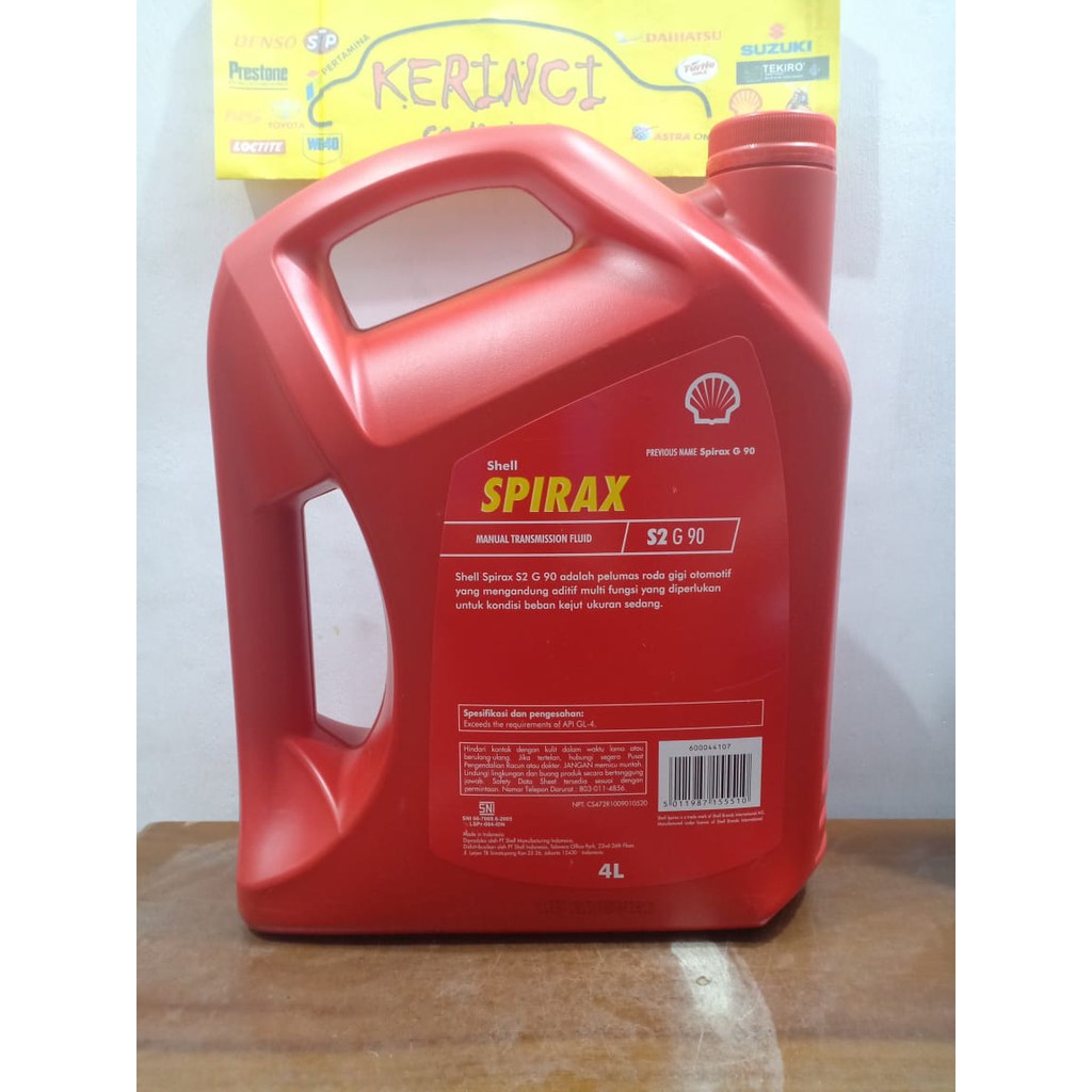 OLI SHELL SPIRAX S2 G 90 4L GALON- OLI MANUAL TRANSMISI OLI PERSNELING