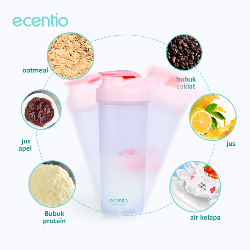 

Ecentio Botol shaker Minum shake gym mix bottle 700ml /Botol fitness/Botol Minum Shaker gym Spo