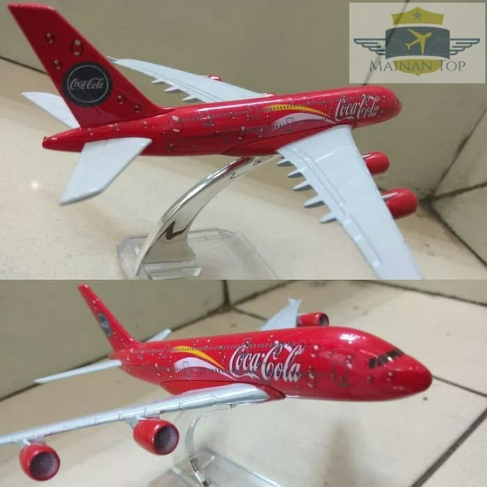 Diecast Aircraft Miniatur Pesawat Coca Cola/ Replika Pesawat