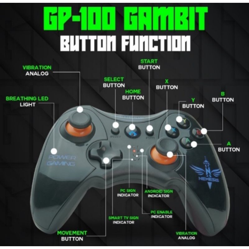 gampad single getar nyk nemesis Gp-100 Gambit joystic