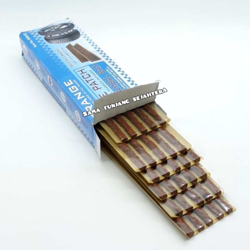 ORANGE KARET TAMBAL BAN TUBLES ISI 6 LEMBAR / ORANGE TIRE PATCH