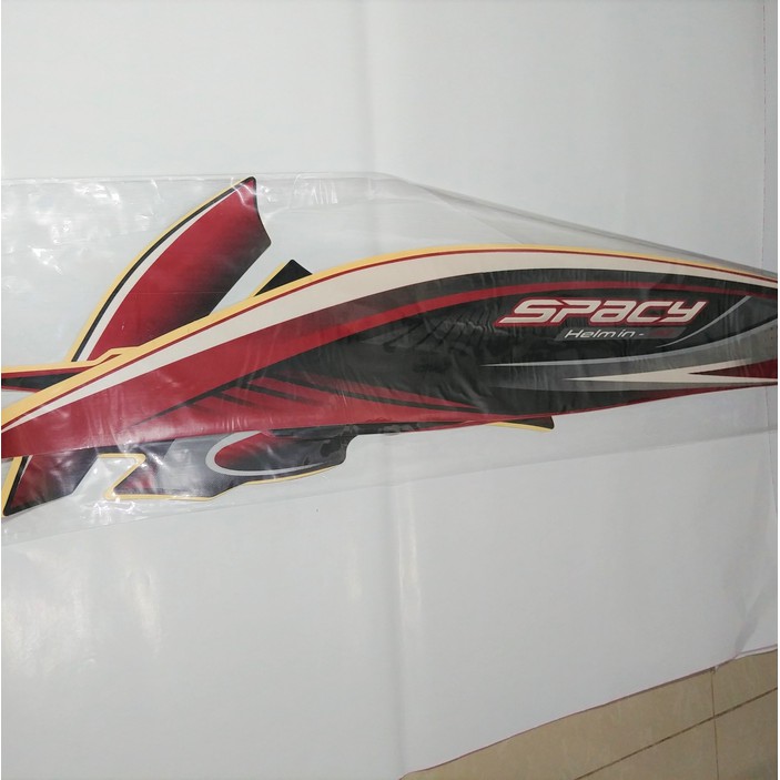 Striker Motor Bodi /  Stiker Bodi & Lis Body & Striping Spacy 2011 Hitam Merah