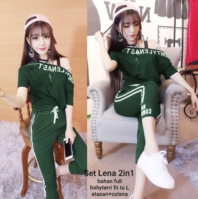 (Ready Lg 2 warna) Set Lenas Style / Stelan wanita korea / Stelan wanita murah keren