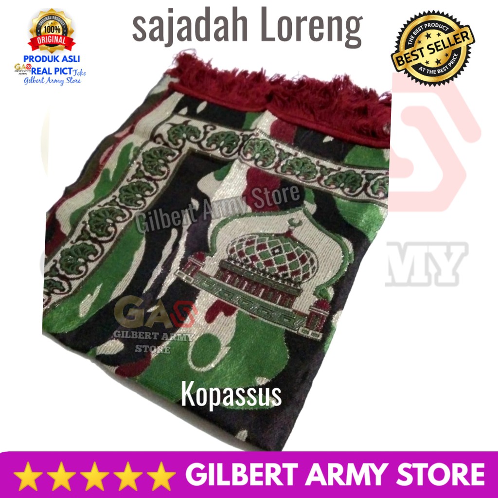 Paket Murah Sajadah target+sarung   Loreng Kopasus kopassus Malvinas Tni Perlengkapan Solat Gilbert