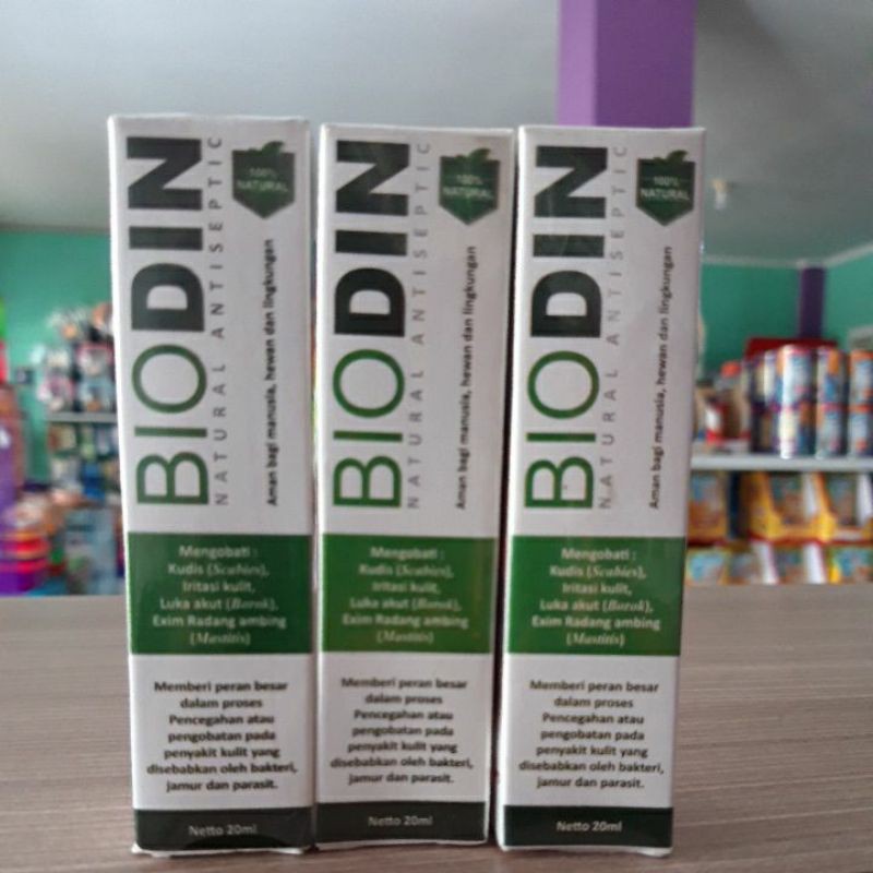 Biodin 20 ml Natural Anti Septic Obat Scabies Iritasi Kulit luka (borok)