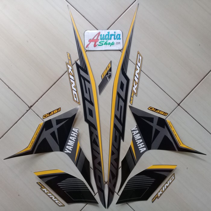 Striping Stiker Motor Yamaha Jupiter Mx King 150 2017 Hitam-Kuning TERMURAH