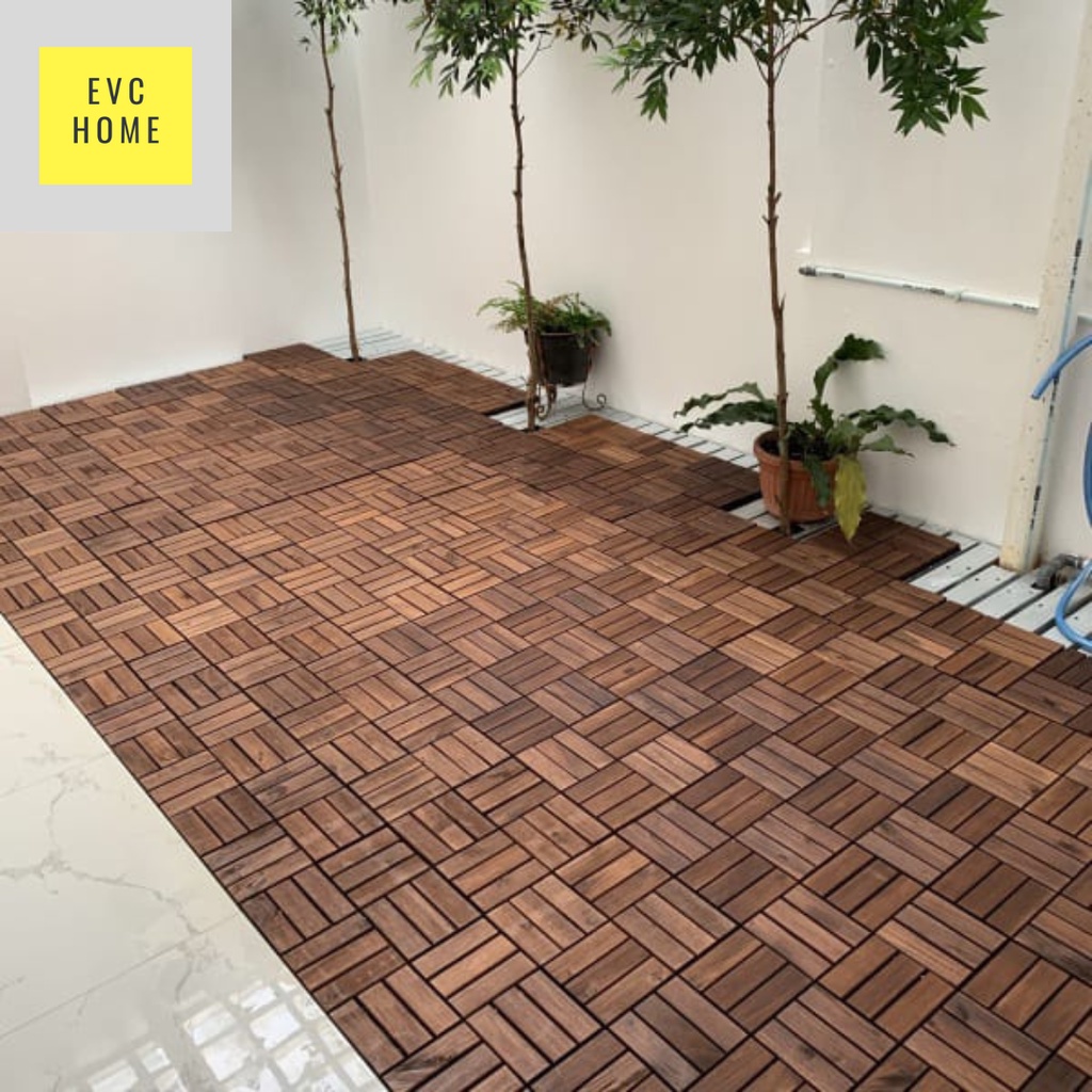 EVCHOME EVC WPC Decking 30 x 30cm Outdoor/ Indoor/ Lantai Kayu Buatan / WPC FLooring