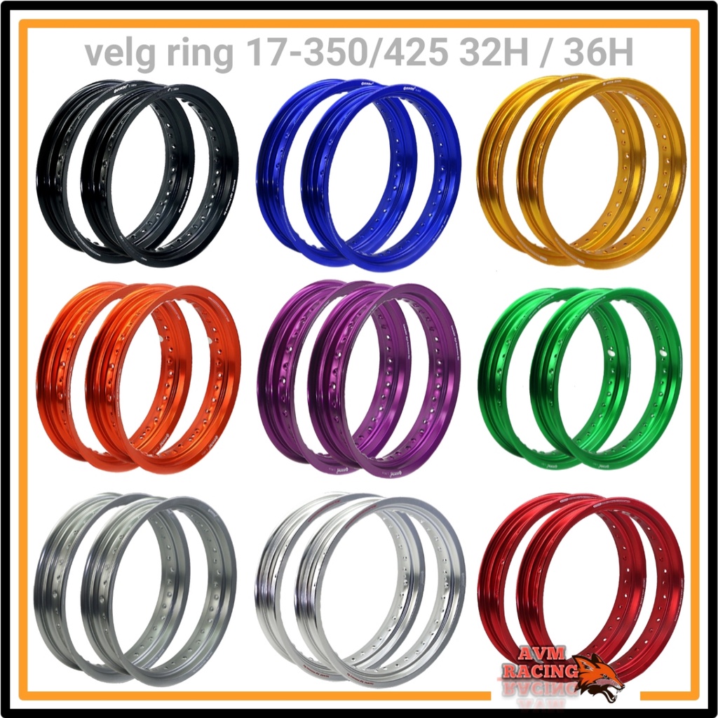 velg scarlet - pelak pelek tapak lebar / pelek supermoto crf klx wr - pelek ring 17 350 425 32H / 36