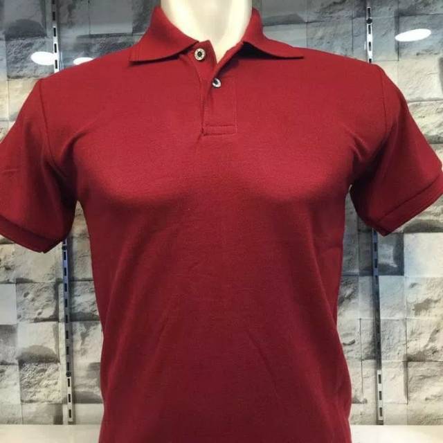 KAOS POLO SHIRT POLOS.HITAM.MERAH