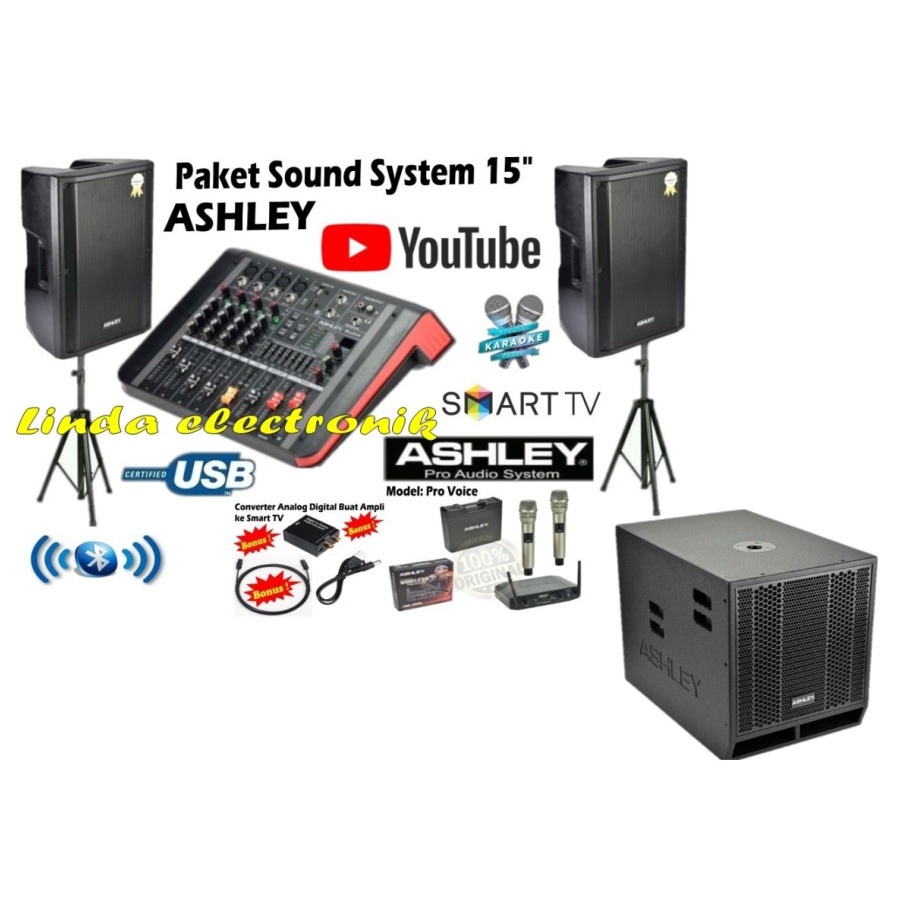 paket sound system ashley ym400p ashley studio 4 15 inch SUB SA15NEO