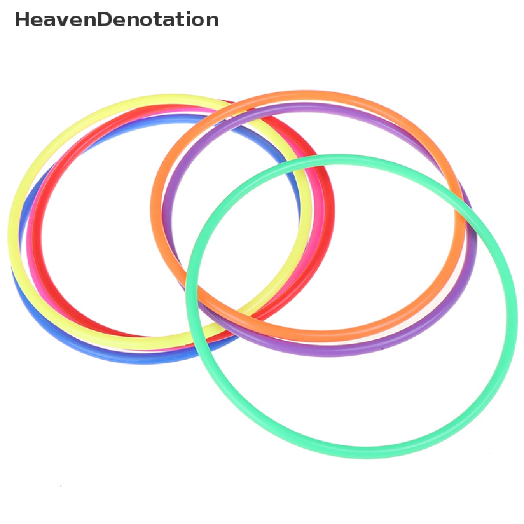 [HeavenDenotation] 5 Pcs 18CM Colorful Plastic Hoopla Ring Toss Circle Set Educational Toy for Kids