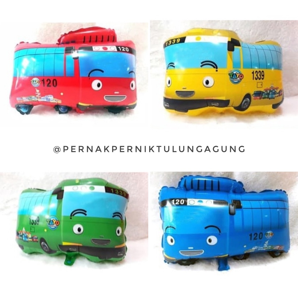 Balon Gas / Balon Foil Tayo - Warna Biru, Kuning, Hijau