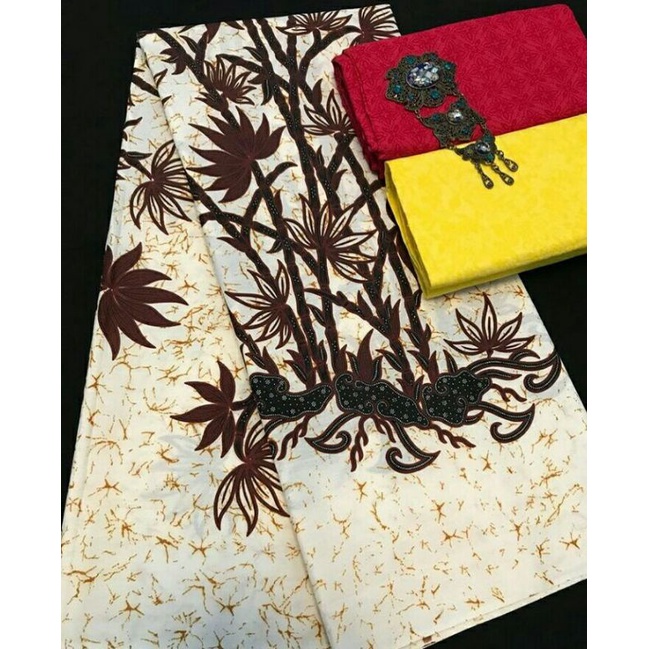 Kain Batik H Santoso AAA Unggul Jaya | Jarik Batik Sogan Gading Mas Hitam Tolet Primisima