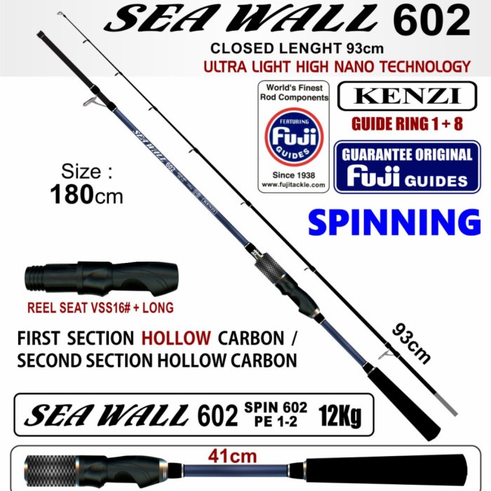 joran pancing kenzi seawall 180 cm 602 pe. 1 2