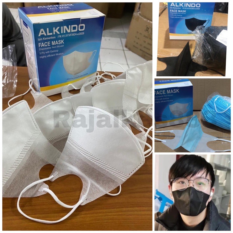 (DUCKBILL) Termurah Masker Duckbill / Mask Duckbill Hitam isi 50 ready/ Masker Earloop/ Semi Premium