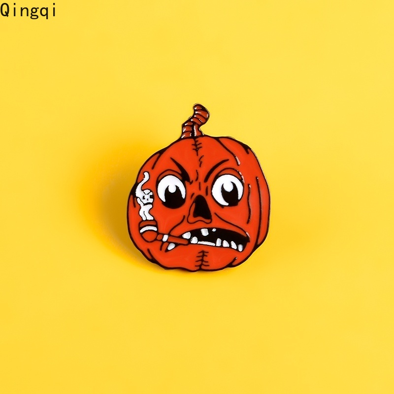 Bros Pin Enamel Desain Labu Penyihir Hantu Halloween