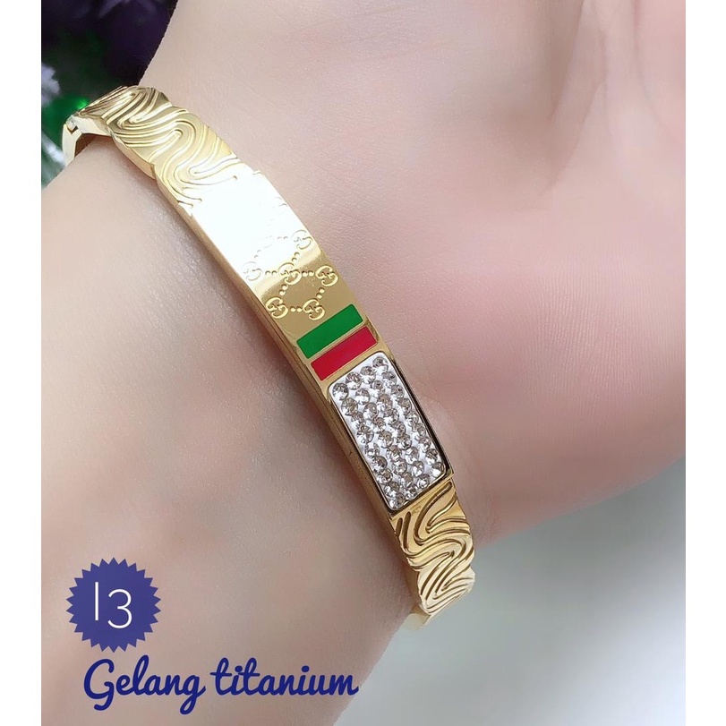 (SEP) TERMURAH Set Perhiasan TITANIUM Anti Karat Gelang Ring Gucci Gold Modis Xuping Realpict