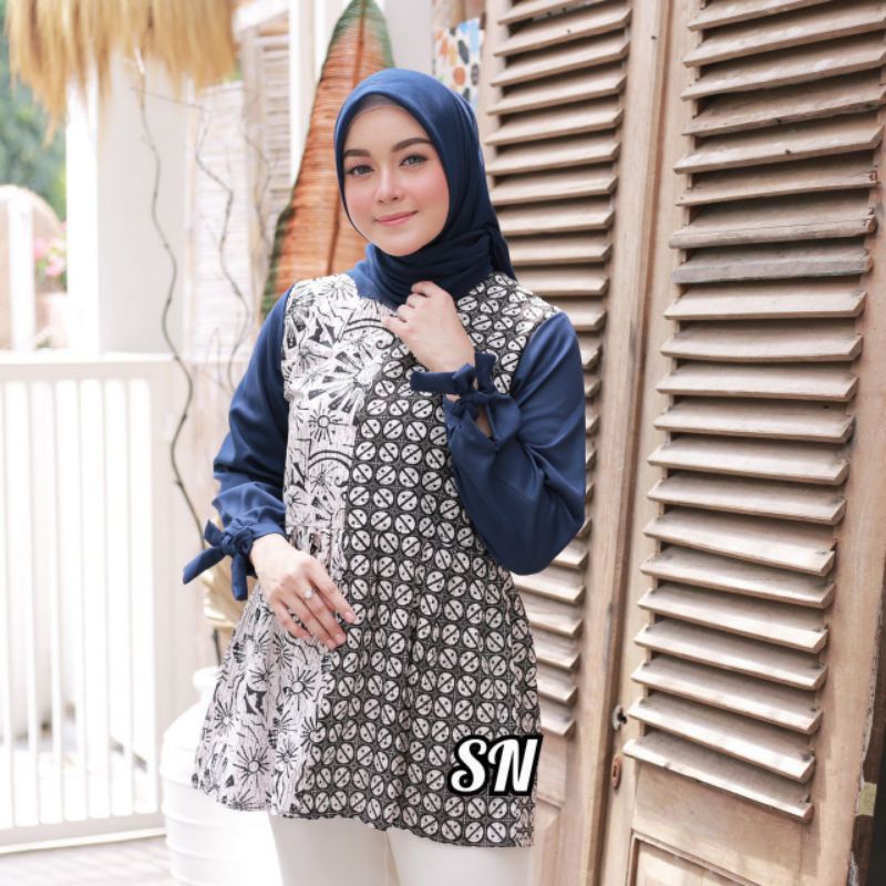 tey-17 Batik Wanita ASJ SA HRB026 Kenogo Kemeja Tosca Pendek-Model 10