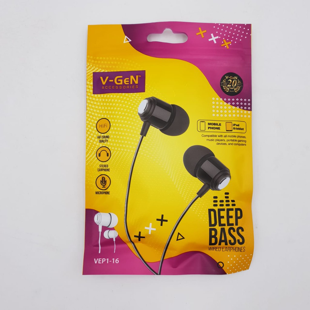 Handsfree V-GeN VEP1-16/ VEP 1-6  Original Accsesories  / V-gen Accessories/ Wired Earphone