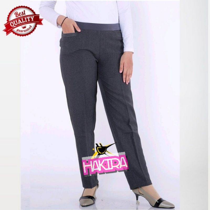 Celana office/celana kerja wanita/celana kerja perempuan full karet.(M,L,XL,XXL,L3,L4,L5).