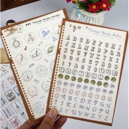 LADMAID Diary Deco - Vintage Stamp Sticker (6pcs)