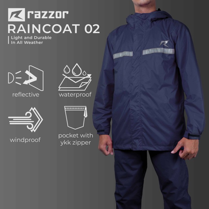 Jas Hujan Motor Raincoat Anti Rembes Razzor Original