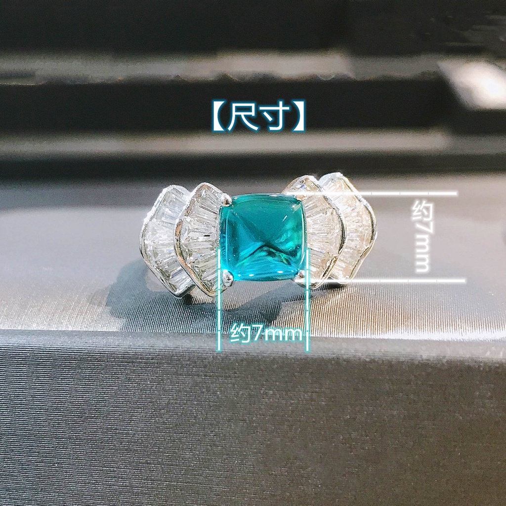 Cincin Batu Permata Emerald Alami Model Terbuka Dapat Disesuaikan