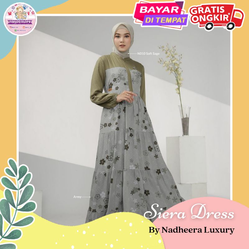 Siera Dress NEW ORI by Nadheera Luxury Gamis Terbaru Jumbo XXL Dress Wanita Busui Korea Muslim Rayon