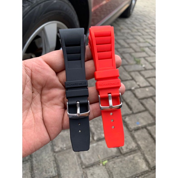 Strap Tali jam tangan Richardmille hitam merah ready