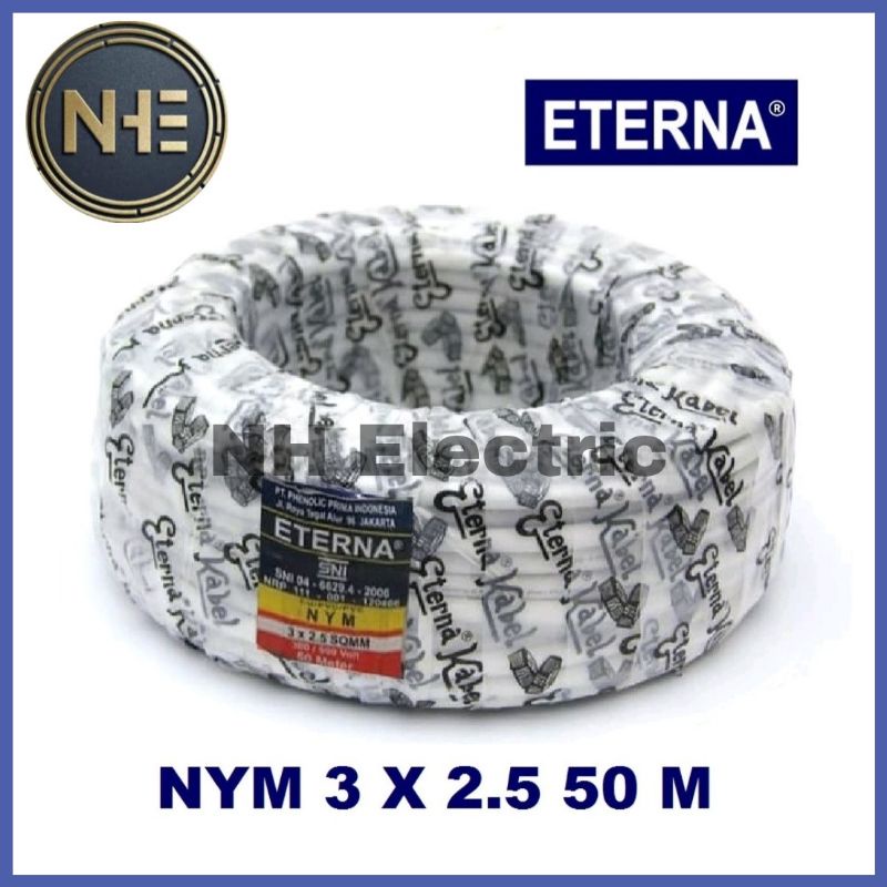 Kabel Eterna Nym 3x2,5mm 50m - Kabel Listrik Eterna Kawat 3x2,5mm 50 Meter