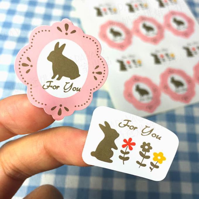 

Sticker Rabbit Packaging Botol Makanan Brand Hang Tag Stiker Vintage