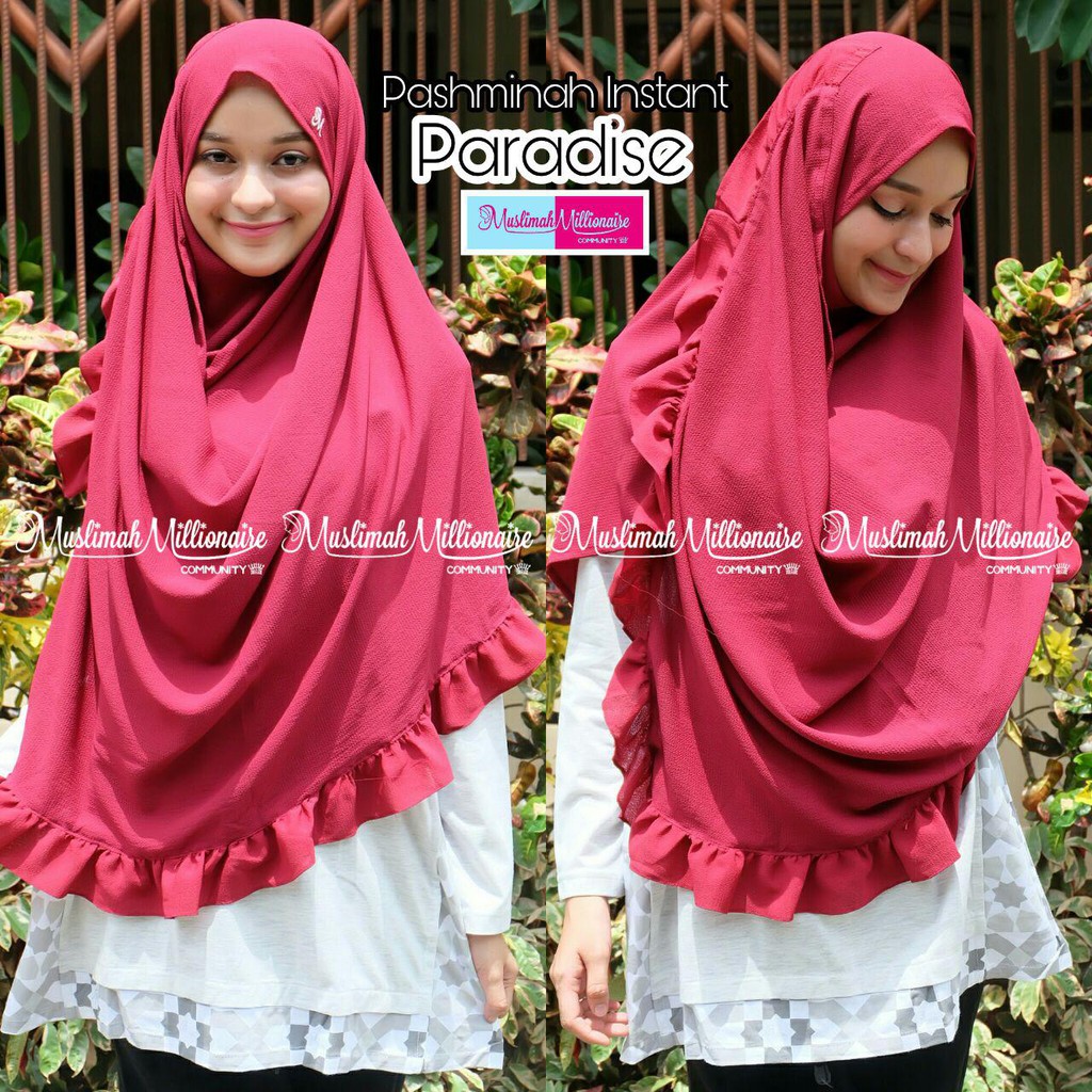 Jilbab Hijab Kerudung Pashmina Instan Lubna By Muslimah Millionaire