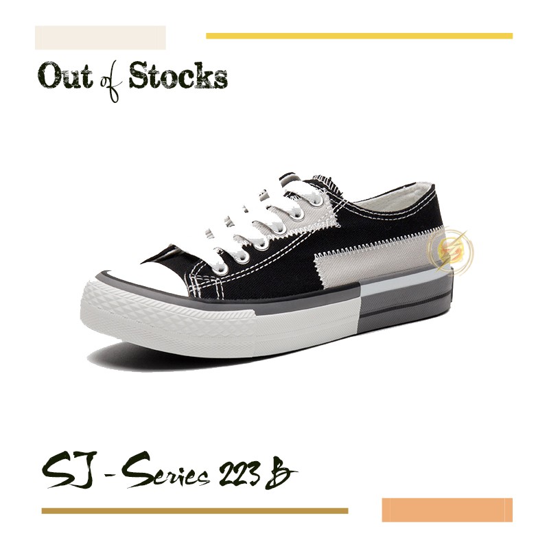 [NOOS] (FREE BOX)  Sepatu Sneakers Wanita Casual Wear Import Kualitas Super Premium - 223 B - Black