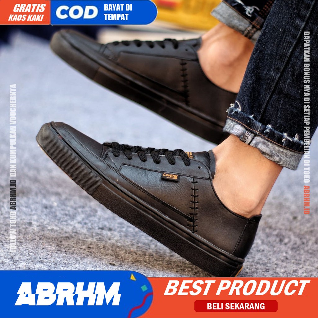 ABRHM X DENTE Sepatu Formal Pria Sepatu Casual Kulit Asli Sepatu Pria Casual Sepatu Kasual Cowok / Cowo Oxford Kerja Kantor Kuliah Kondangan Gaya Keren Kekinian Original Murah Terlaris