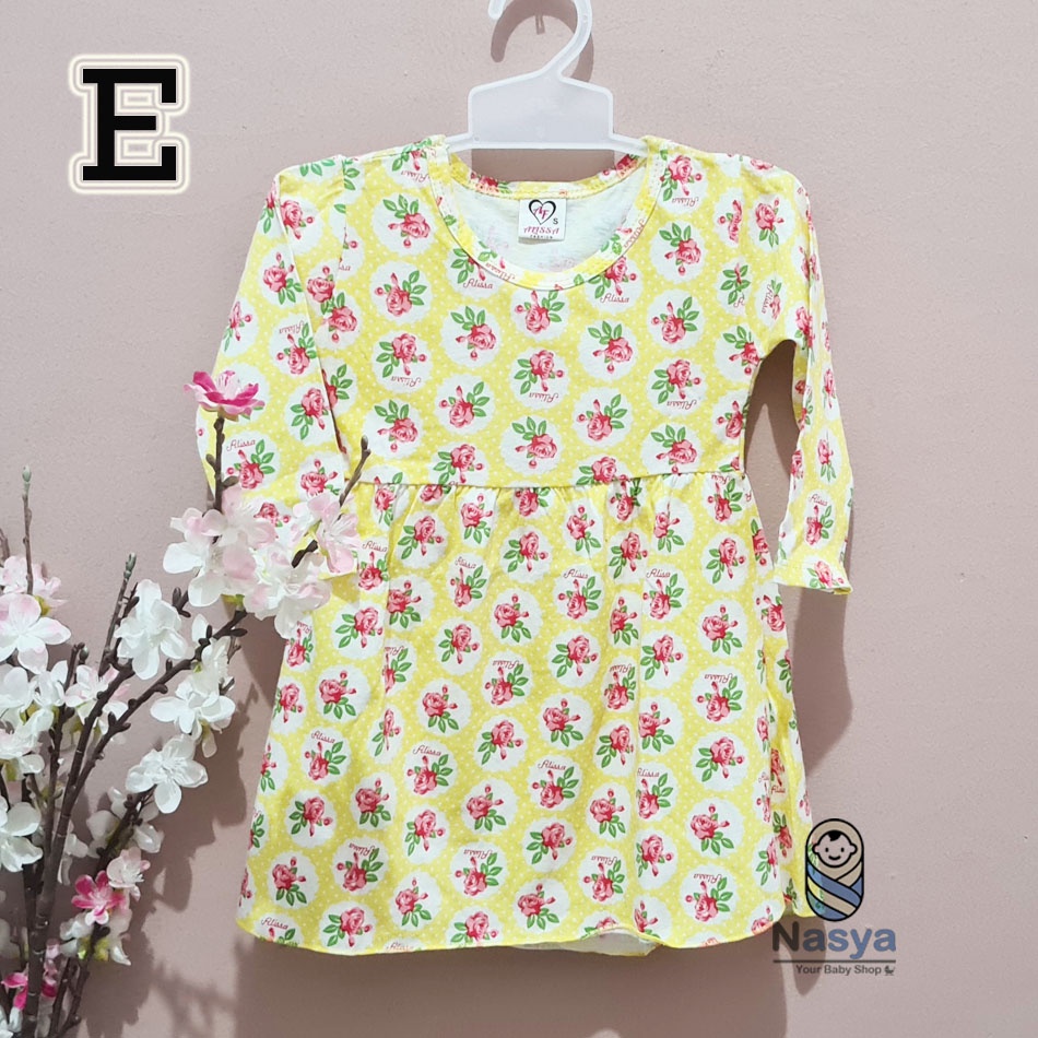 [E-007] Dress lengan panjang bayi / dress lengan anak 3-12 bulan