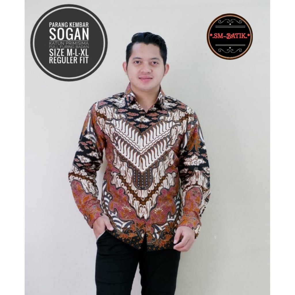 PARANG KEMBAR SOGAN Kemeja Batik Pria Lengan Panjang | Hem Batik Pria FULL FURING SM BATIK