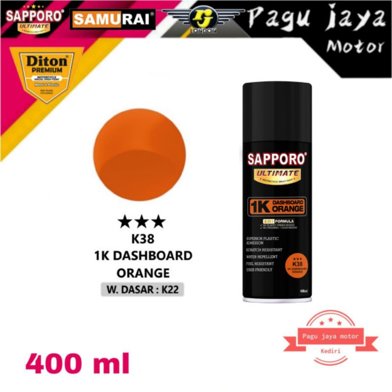 SAPPORO ULTIMATE 1K DASHBOARD ORANGE K30*** 400ml cat semprot spray paint pilox pilok